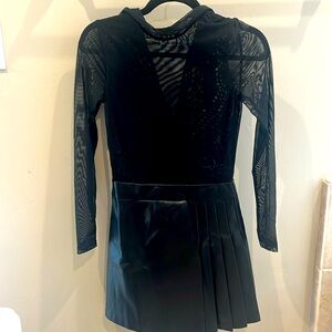 Alice and Olivia sheer vegan leather dress